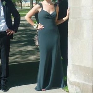 Green Backless Gown